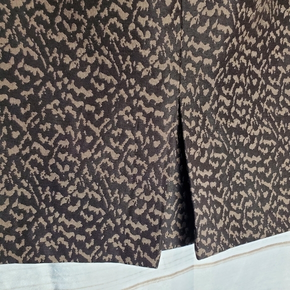 Ann Taylor Brown Animal Print A Line Business Career Skirt Size 12 - Picture 7 of 11